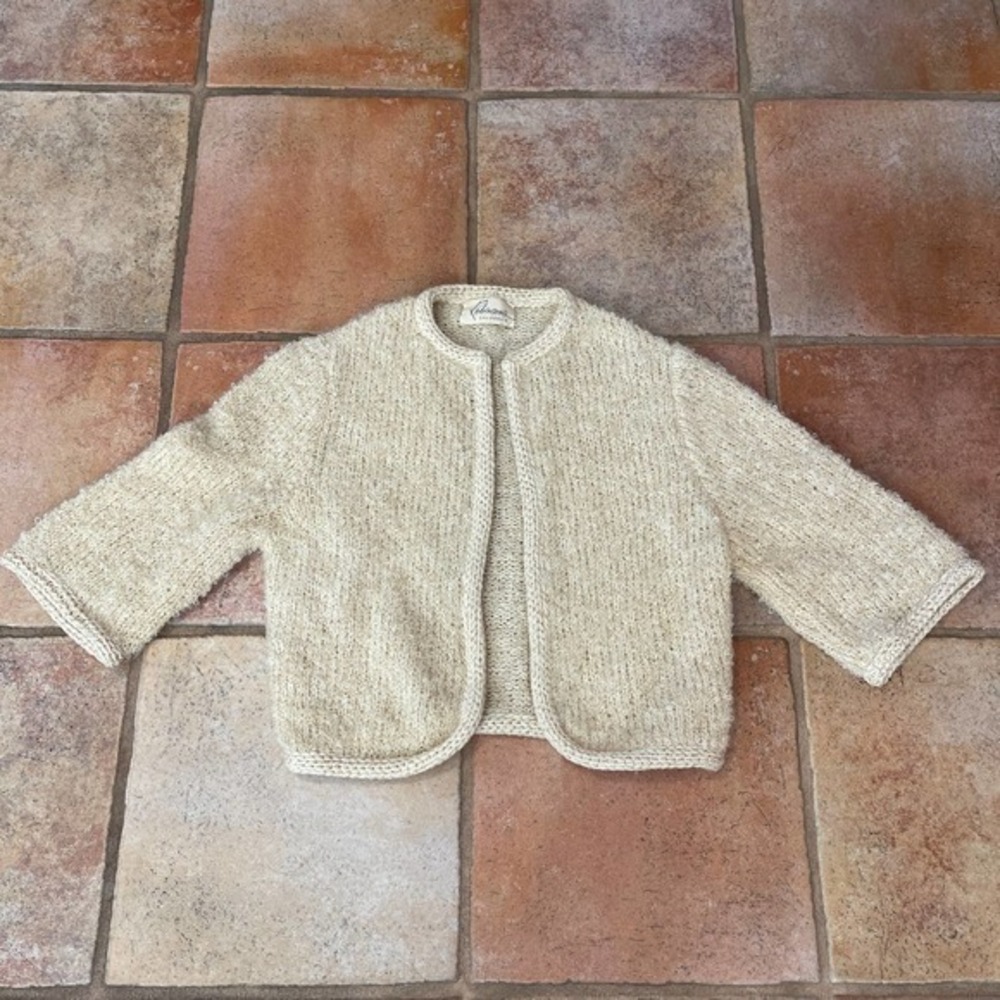 VINTAGE ROBINSONS CROP SWEATER OPEN FRONT